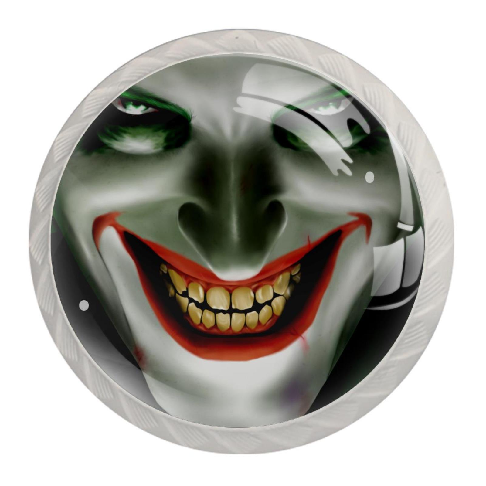 Ownta Joker Smiling Round Glass Drawer Handles Knobs Pulls with screws