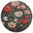 thumbnail image 3 of Boho Vintage Floral Round Small Area Rug, Print Non Slip Washable Floor Mat, Soft Throw Rug for Living Room, Powder Room Entryway, Bathroom, Bedside, 3 of 6