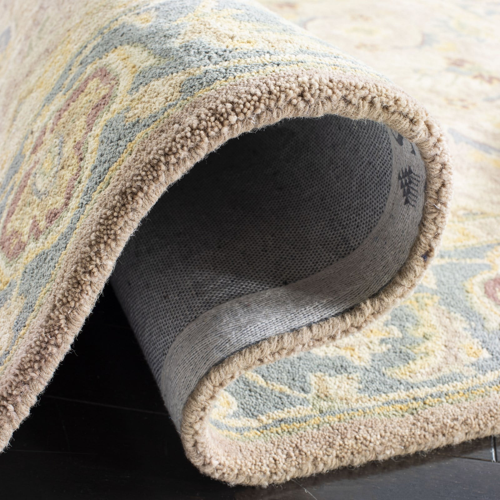 SAFAVIEH Anatolia Sophia Floral Wool Runner Rug, Brown/Blue, 2'3" x 8'