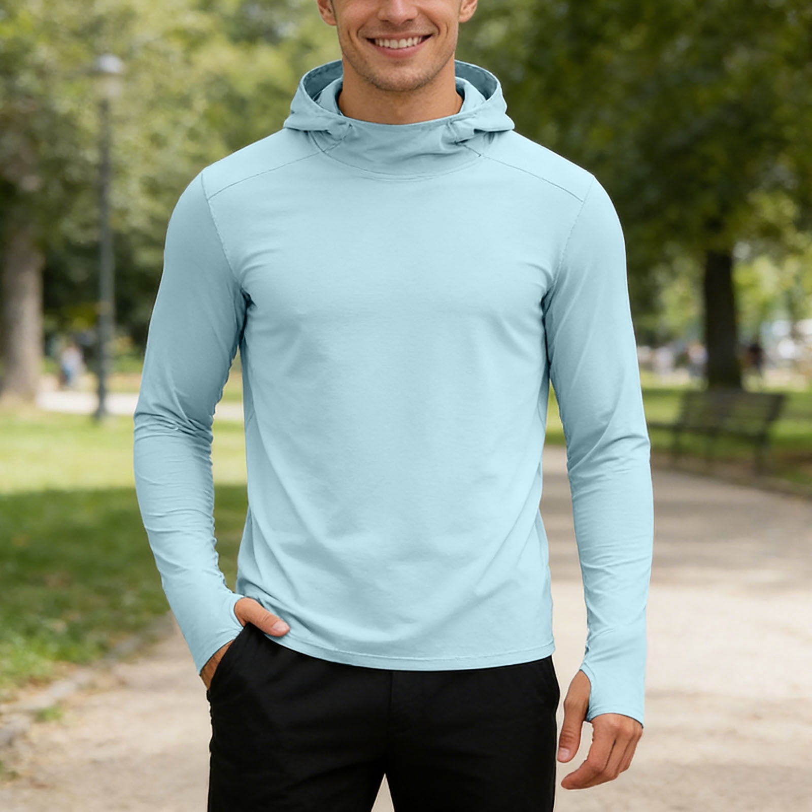 Rhuody T Shirts For Mens Adult Referee Shirt V Neck Striped Sweatshirt Short Sleeved Top Trend Clothing Light Blue M