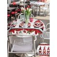 thumbnail image 4 of Outdoor Tablecloth with Umbrella Hole and Zipper, Valentine's Day Round Table Cloth 54 Inch Waterproof Tablecloth, Vintage Love Heart Romantic Roses Gnomes Picnic Table Cover for Patio Camping, 4 of 7
