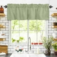 thumbnail image 3 of Vintage Linen Valances for Windows Pastoral Grass Green Linen Texture Farmhouse Rod Pocket Curtain Valance Window Treatment Short Curtains for Kitchen Living Room, 54"x18", 3 of 5