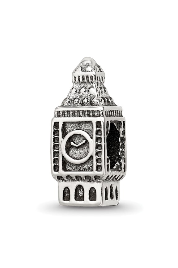 925 Sterling Silver Reflections Big Ben Clock Bead; for Adults and Teens; for Women and Men