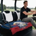 thumbnail image 4 of Yuyamidu Eagle Golf Cart Seat Covers with Pockets 250th USA Flag Golf Cart Seat Towel Covers for Club Car Seat Towel Blanket Fits Two-Person Golf Cart Seats, Universal Fit, 4 of 7