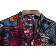 thumbnail image 3 of Men's Casual Button Down Linen Shirts - Short Sleeve, Stand Collar, Floral Pattern, 3 of 7