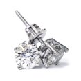 thumbnail image 2 of 2 Carat Lab Created Diamond Studs 14K White Gold With Screw Backs, 2 of 3