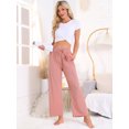 thumbnail image 2 of DARING DIVA Women's Wide Leg High Waist Ribbed Knit Loungewear S Pink, 2 of 5