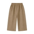 thumbnail image 6 of Lenpel Girls' Wide Leg Pants Elastic High Waisted Drawstring Jean like Palazzo Pants Baggy Casual Trousers with Pockets, 6 of 7