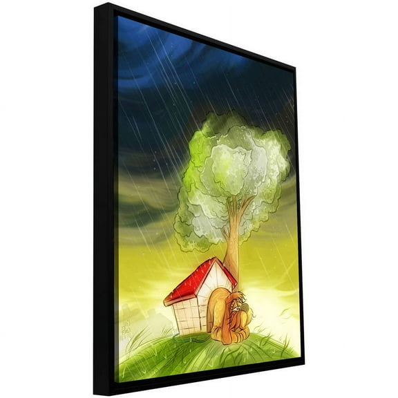 Luis Peres "Dog In The Rain" Floater-Framed Gallery-Wrapped Canvas