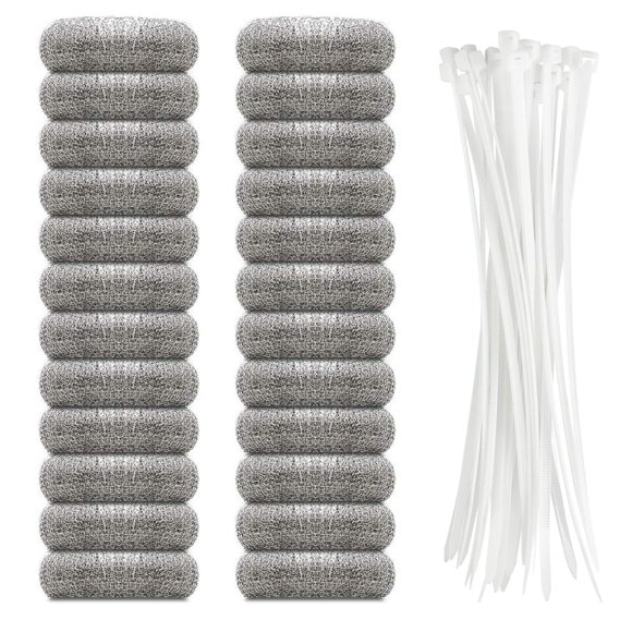Trampas para pelusa SUNHE YHK de acero inoxidable, 24 piezas con cinchos