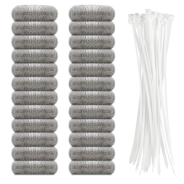 Trampas para pelusa SUNHE YHK de acero inoxidable, 24 piezas con cinchos