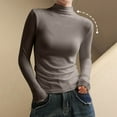 thumbnail image 6 of Aboser Mock Neck Shirts for Women Long Sleeve Petite Tops Soft Solid Color Basic Tees Slim Fit Versatile Layering Shirt Casual Comfy Undershirts, 6 of 6