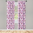 thumbnail image 3 of Ambesonne Hippie Curtains, Butterflies Colors, Pair of 28"x63", Pink Purple, 3 of 5