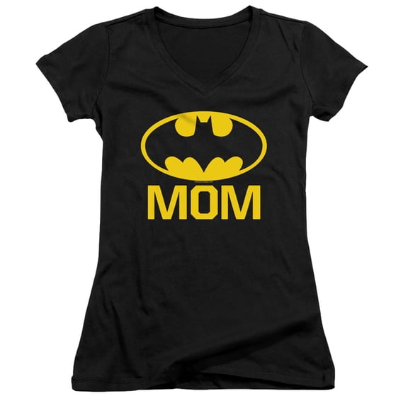 Batman Bat Mom Junior Women's T-Shirt V-Neck Black