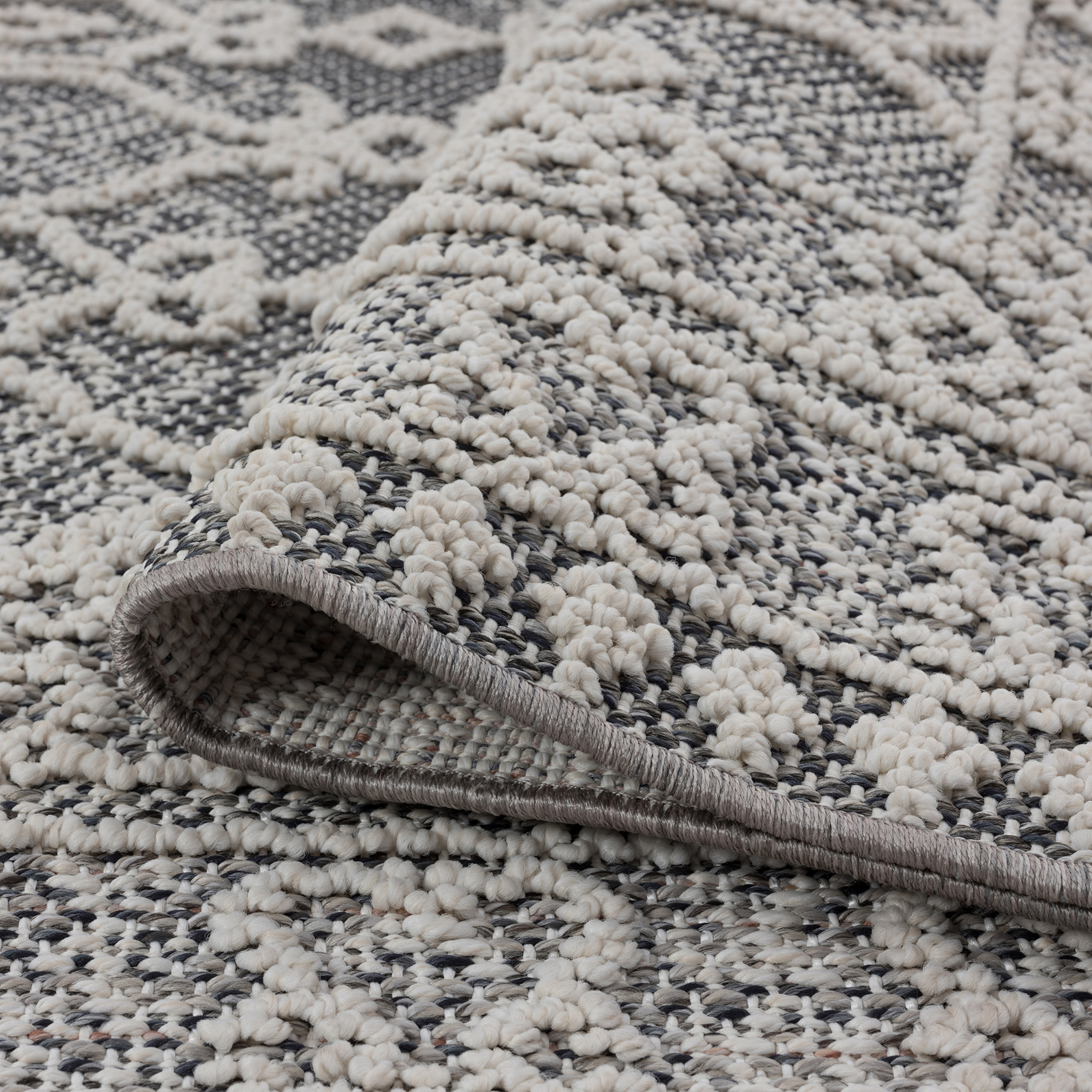 Contemporary 8x10 Area Rug (7'10'' x 10'2'') Geometric Gray, Ivory Living Room Easy to Clean