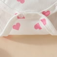 thumbnail image 5 of Valentine's Day Baby Outfit Girls Sleeveless Ribbed Strawberry Romper Bodysuits Dress Headbands Set Bodysuit Romper Onesie Fall Winter Clothes 3-6 Months, 5 of 6