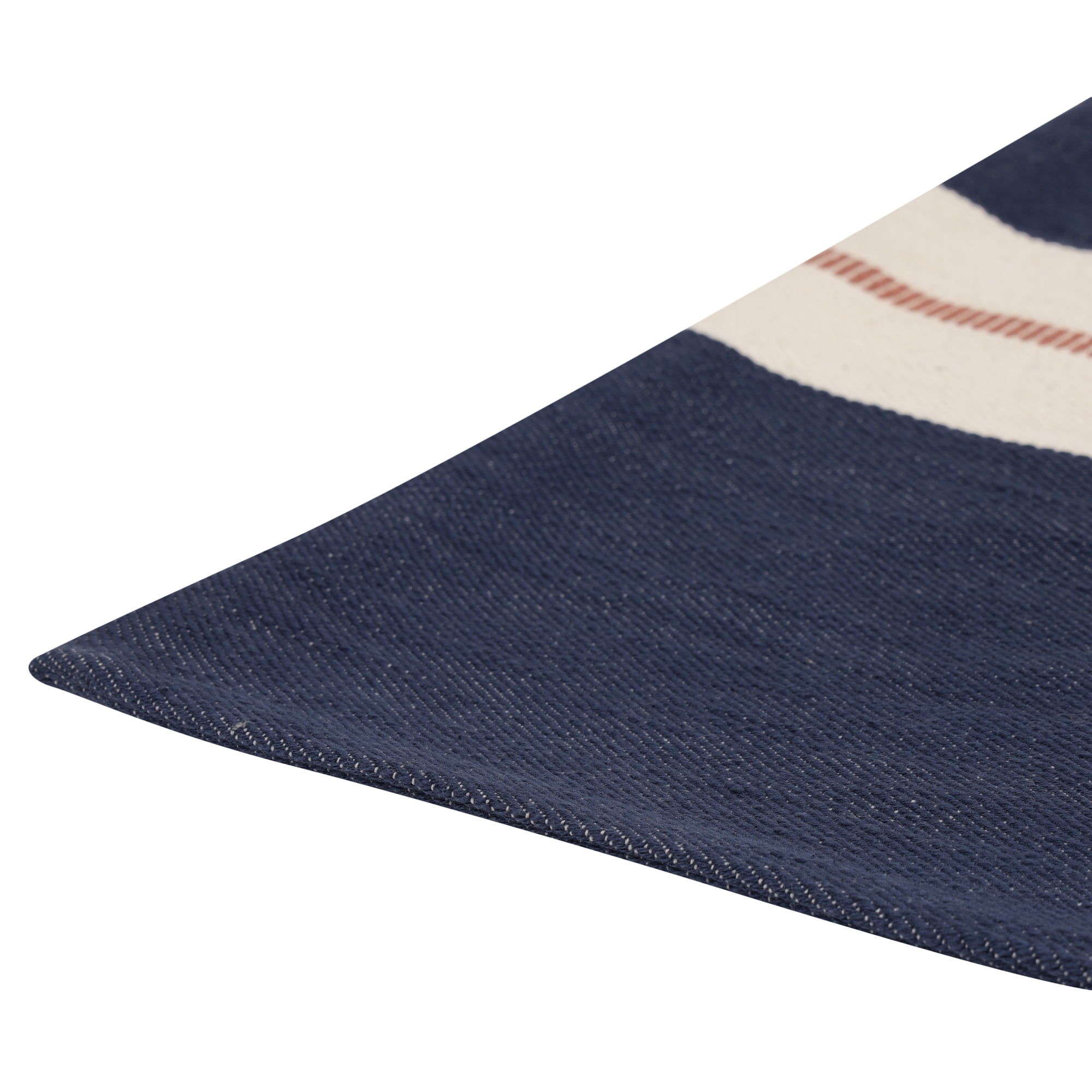 Ox Bay Xander 24" x 24" Dark Blue Striped Cotton Adult Decorative Throw Pillow Cover
