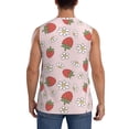 thumbnail image 4 of Fotbe Men's Strawberry Floral Print Men's Sleeveless Muscle Tank Tops Casual T-Shirts for Gym Workout Beach-X-Large, 4 of 8