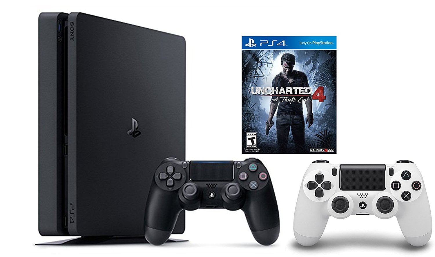 PlayStation 4 Slim Console 2 items Bundle:PS4 Slim - Uncharted 4 