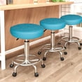 thumbnail image 3 of 2 Sillas de bar taburete celosía redondo ajustable con ruedas ilios innova  Azul brillante, 3 of 9