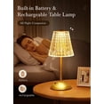 thumbnail image 6 of APPHOME Table Lamps, Dimmable Crystal Table Lamp 3 Colors LED Gold Lamp,Touch Lamp Diamond Crystal Lamp, Rechargeable Small Lamp, Cordless Lamp Bedside Lamp for Bedroom Living Room Bathroom Hotel Bar, 6 of 7