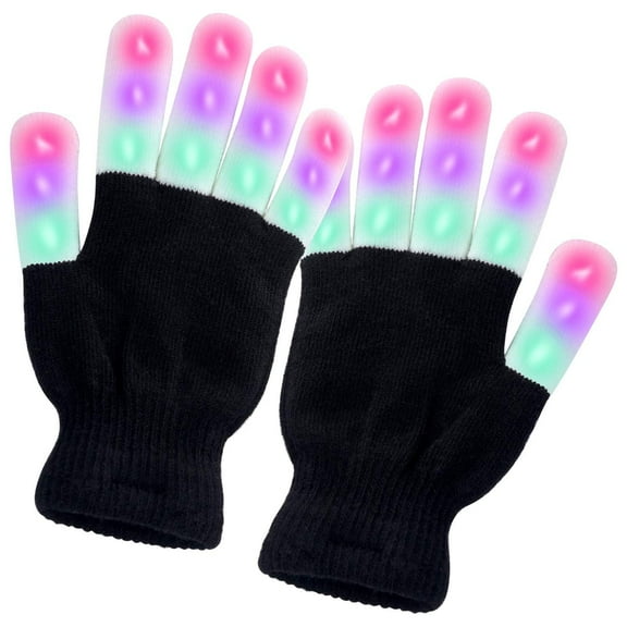 Light-up Party Costume Accessories with Multicolor LED Gloves (1 Pair)