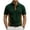 Army Green, variant on Short Sleeve Color Block Work T Shirt for Men Corduroy Stand Collar Quarter Button Business Tops Stylish Polo T-Shirt