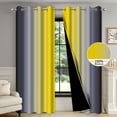 thumbnail image 2 of Aofoto Yellow Black and Grey Ombre Blackout Curtains 42 x 84 Inch, Room Darkening Thermal Insulated Energy Saving Grommet Curtains, 2 Panels, 2 of 6