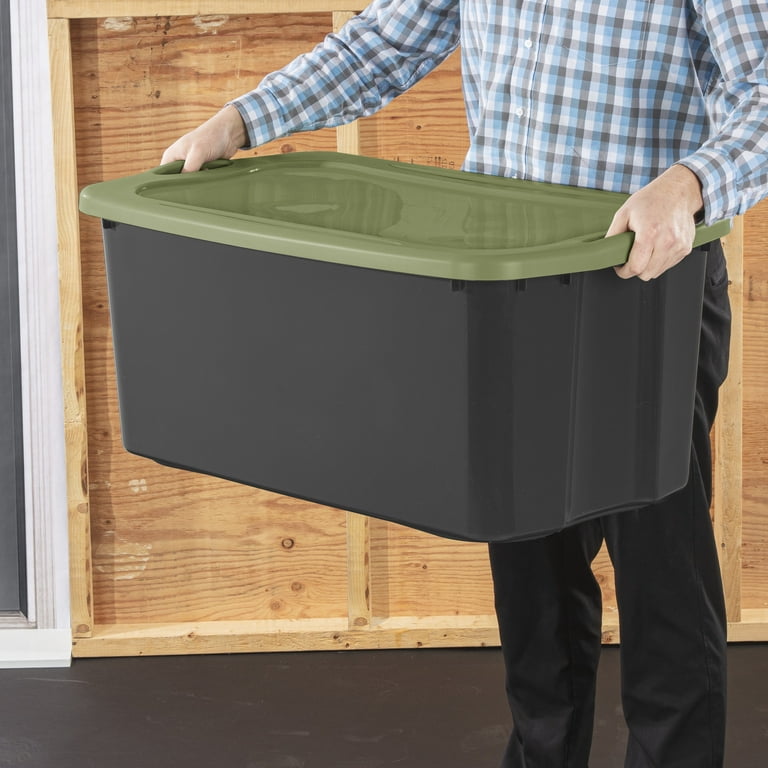 Sterilite 30 Gal. EZ Carry Plastic Flat Gray Sage Legume