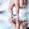 thumbnail image 5 of Rosec Jewels Nature Inspired Ring for Women, Emerald Flower Ring with Diamond (AAA Quality), 18K White Gold, US 6.50, 5 of 9