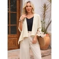 thumbnail image 4 of DARING DIVA Women's 3/4 Sleeve Open Front Loose Cover Ups Lightweight Shrug XL Beige, 4 of 8