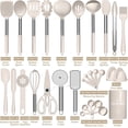 thumbnail image 4 of Kitchen Cooking Utensils Set, Heat Resistant Silicone Kitchen Utensils Spatula Set with Holder, 30 PCS Khaki Kitchen Utensil Gadgets Tools Set for Nonstick Cookware, 4 of 9