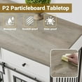 thumbnail image 5 of Double Dog Crate Furniture with Tabletop, 2-Door Indoor Kennel for Large Dogs, Wooden and Metal Construction in White and Walnut color, 5 of 6