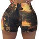 thumbnail image 2 of Balery Sunset Meditating Doberman Pantalones cortos de entrenamiento estampados para mujer, sin costuras, ajustados, para gimnasio, yoga, correr, deportes, ejercicio activo, fitness.-Large, 2 of 8