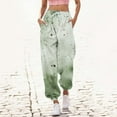 thumbnail image 2 of Sexlip Womens High Waist Multi Pocket Loose Cargo Wide Leg Denim Pants Durable Functional Outdoor Hiking Outfit Green XL, 2 of 5