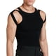 thumbnail image 2 of Camiseta sin mangas elástica para hombre, doble correa para el hombro, chaleco ajustado elástico hueco, Camiseta deportiva de Color sólido para hombre, 2 of 6