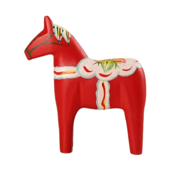 Luzkey Swedish Wooden Dala Horse, Dala Horse Ornament, Nordic Traditional Gift, Handmade, Hand Painted, Collectible, Dala Horse Figurine Small