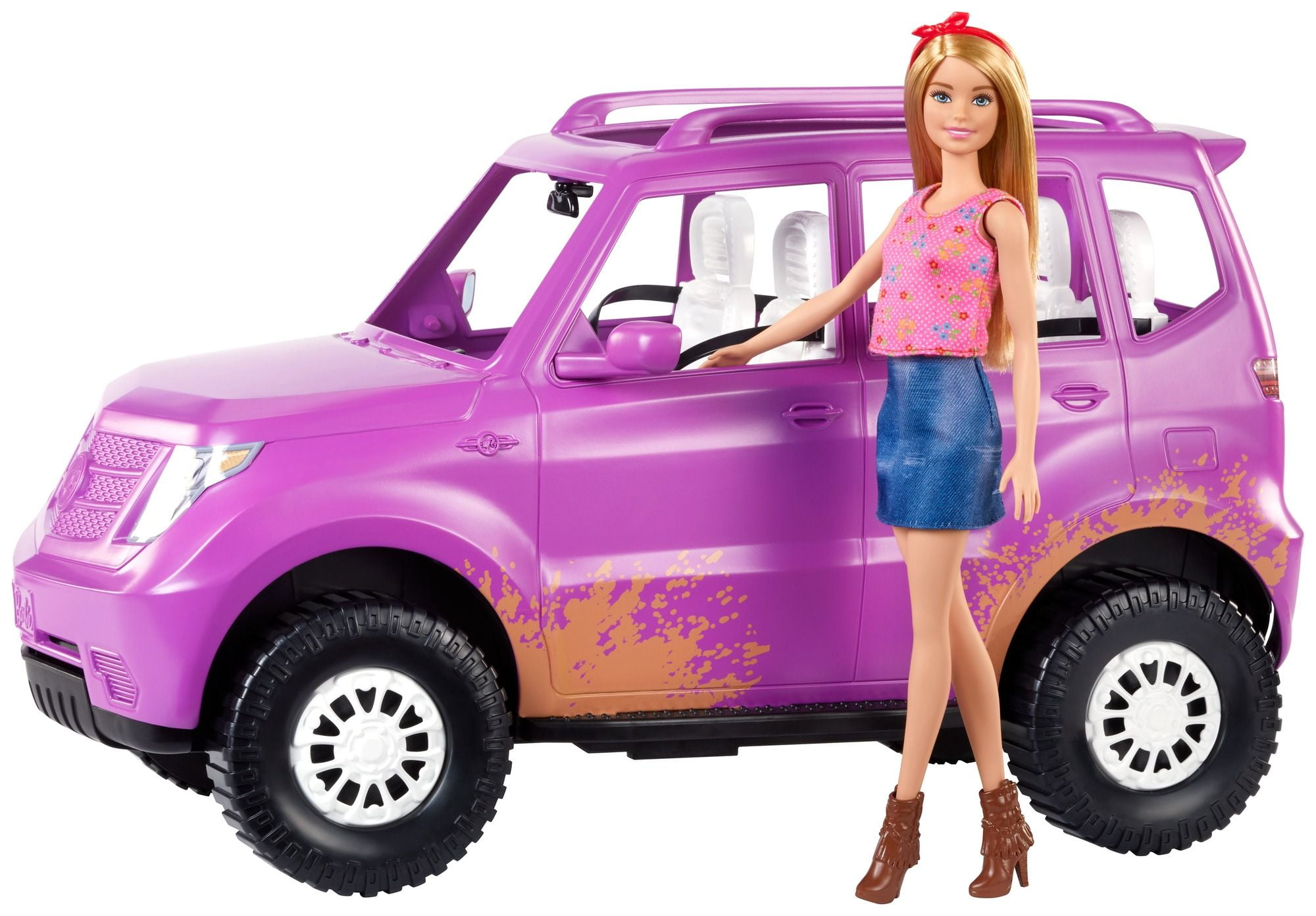 Barbie Purple Jeep Vehicle With Rolling Wheels Gmt46 Mattel for sale online