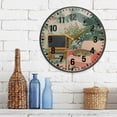 thumbnail image 3 of Yayeee Wall Clock Battery Operated 11.9" Silent Quartz Non-Ticking for Living Room Decor, Pink and Green Cat, 3 of 8