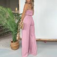 thumbnail image 5 of Off Shoulder Jumpsuit Women Plus Size Striped Strapless Jumpsuits Drawstring High Waisted Jumpsuits Rompers with Pockets, 5 of 5
