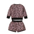 thumbnail image 2 of Seyurigaoka Kid Girls 2Pcs Fall Outfits Bear Leopard Print Pullover and Shorts, 2 of 8