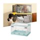 thumbnail image 5 of Caja de almacenamiento plegable, apilable, para papelería, caja de clasificación de joyas, organizador de contenedores, color verde lima, 5 of 5