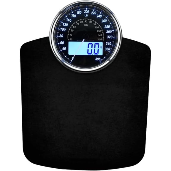 Highly Advance 2-in-1 Digital & Analog Weighing Scale for Body Weight-400lbs, 4 High Precison GX Sensor Accurate, Thick Tempered Glass, Extra Large Display (Black)