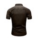 thumbnail image 4 of Blusa y camisa de manga corta con cuello vuelto para hombre, camisa vaquera de manga corta con solapa de color liso, blusa militar para hombre, 4 of 8