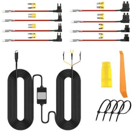 tegongse Hardwire Kit For Various DashCams With Low Voltages Protections 12V-24V to 5V Power Overloads/Overcurrent Protections