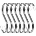 thumbnail image 1 of 7 ganchos en S planos plateados, ganchos en S de acero inoxidable de alta resistencia para colgar ollas y sartenes, plantas al aire libre y ropa JAMW Sencillez, 1 of 5