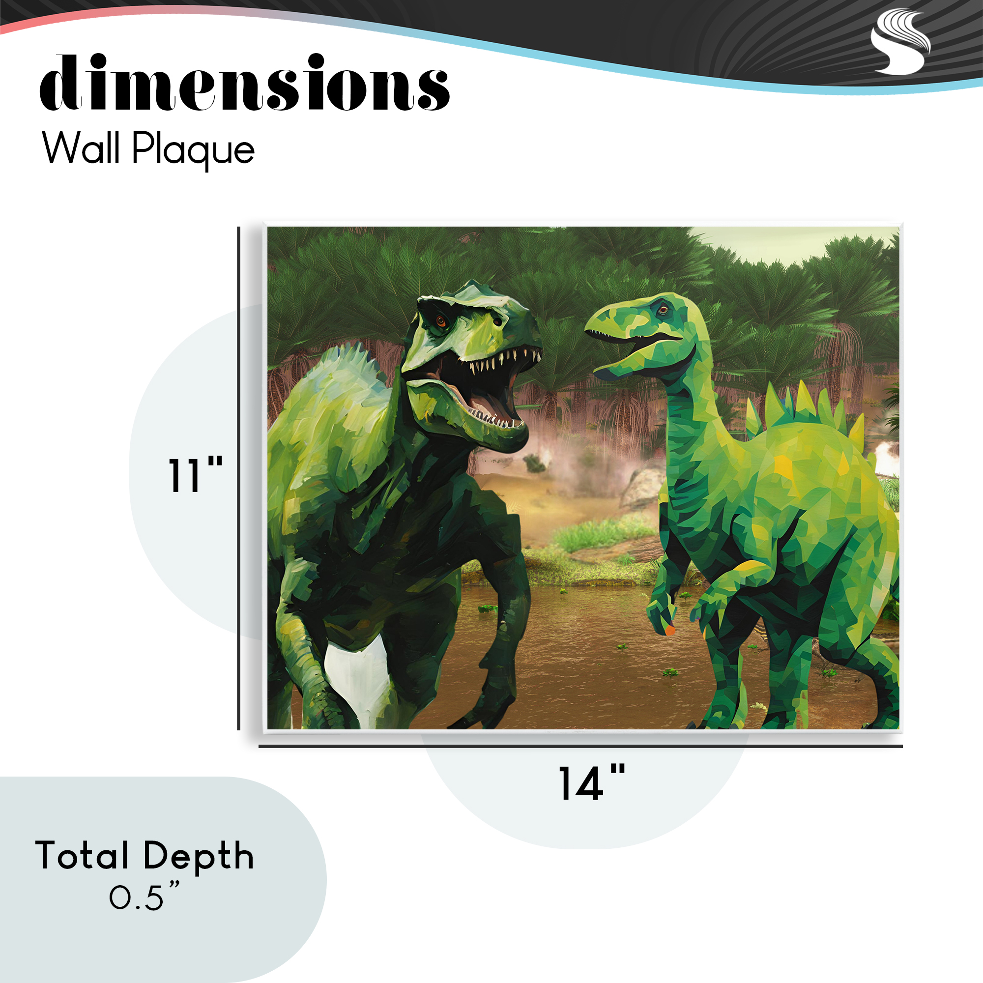 Stupell Industries Green Jungle Dinosaurs Wall Plaque Art, design by Jesse Keith