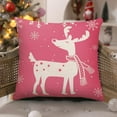 thumbnail image 5 of Sanmadrola Christmas Throw Pillow Covers 18''x18'' Set of 4 Decorative Holiday Pillows Cover Cases Farmhouse Decor for Xmas Decoration Home Couch Sofa, Pink, 5 of 8