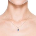 thumbnail image 4 of ANGARA Natural Trillion Sapphire Halo Pendant with Curved Bale in 14K Rose Gold for Women (Size-5mm) | September Birthstone, Anniversary, Jewelry Gift for Women | Natural Blue Sapphire Necklace, 4 of 8