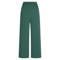 thumbnail image 6 of Wide Leg Pants for Women BWASD Straight Leg Suit Trousers Pockets Elegant Solid Color Trousers Blackish Green S-XXXL Casual Business Office Outfit Ladies Slacks, 6 of 7